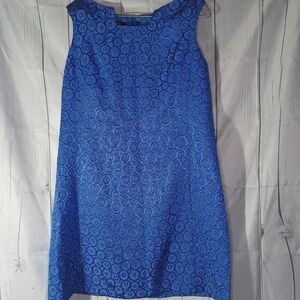 Nine West sleeveless blue square neck dress